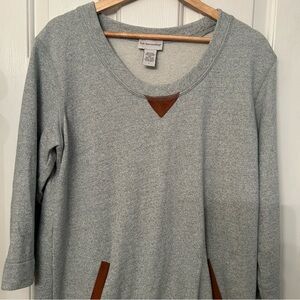 Soft Surroundings Weekender Tunic Sweatshirt with Faux Suede Accents Size‎ M